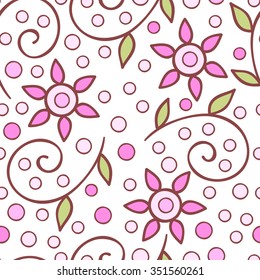 Vector flower seamless pattern.