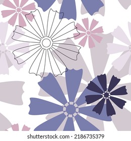Vector flower seamless pattern. Abstract floral background illustration. Summer holiday backdrop. Wallpaper, fabric, textile, print, wrapping paper or package design.