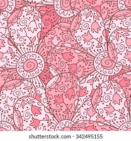 Vector flower seamless pattern. Abstract floral background.