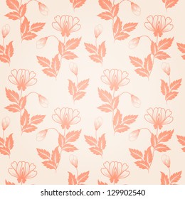 Vector flower seamless pattern background. Elegant texture for backgrounds.