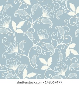 Vector flower seamless pattern