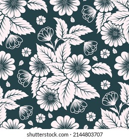 Vector flower seamless pattern background. Elegant texture for backgrounds. Classical luxury old fashioned floral ornament, seamless texture for wallpapers, textile, wrapping.