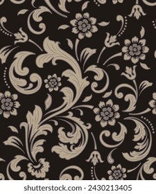 Vector flower seamless pattern background. Elegant texture for backgrounds. Classical luxury old fashioned floral ornament, seamless texture for wallpapers, textile, wrapping