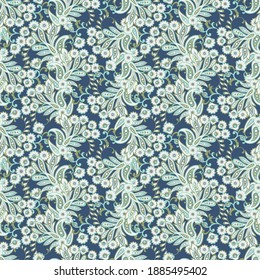Vector flower seamless pattern. Cute floral background