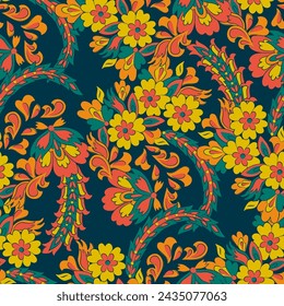 Vector flower seamless pattern. Cute floral background