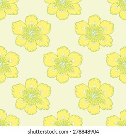 Vector flower seamless pattern. Cute floral print.