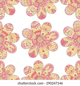 Vector flower seamless pattern. Cute floral print.