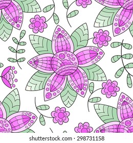 Vector flower seamless pattern. Cute floral print. 