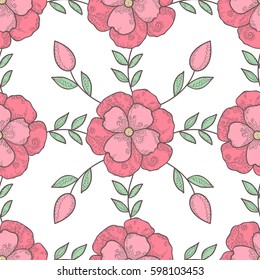 Vector flower seamless pattern. Cute abstract floral background. Scrapbook cute paper.