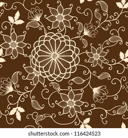Vector flower seamless pattern element