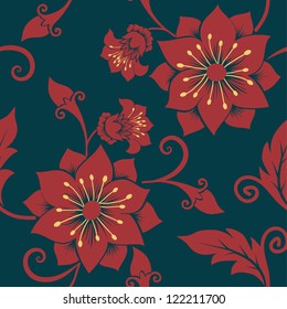 Vector flower seamless pattern element