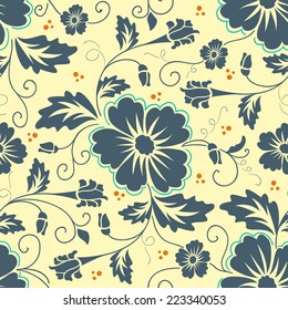 Vector flower seamless pattern element. Elegant texture for backgrounds.