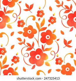 Vector flower seamless pattern element. Elegant texture for backgrounds. Watercolor.