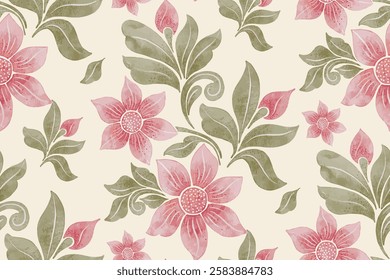 Vector flower seamless pattern element. Elegant texture for backgrounds. Classical luxury old fashioned floral ornament, seamless texture for wallpapers, textile, wrapping.