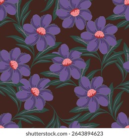 Vector flower seamless pattern element. Elegant texture for backgrounds. Classical luxury old fashioned floral ornament, seamless texture for wallpapers, textile, wrapping