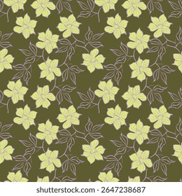 Vetor flor elemento de padrão sem emenda. Textura elegante para fundos