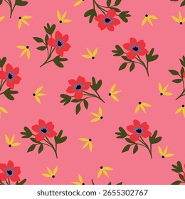 Vector flower seamless pattern element. Elegant texture for backgrounds