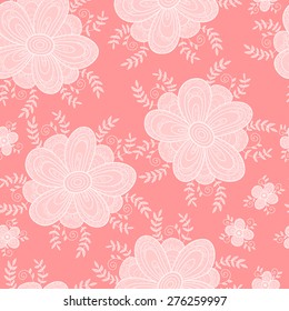 Vector flower seamless pattern.  Lace seamless pattern.