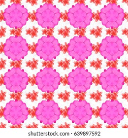 Vector flower seamless pattern on a white background.