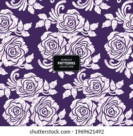 Vector Flower seamless pattern vector Simple floral print with rose pattern design