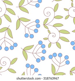 Vector flower seamless pattern. Simple floral background with beautiful abstract flowers. Cute wedding print with swirls and leafs. Pretty colorful wallpaper.