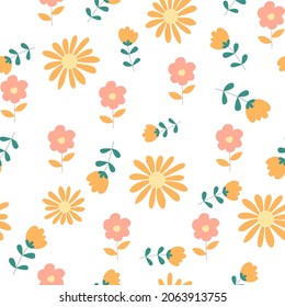 Vector flower seamless repeat pattern design background. Perfect for modern wallpaper, fabric, 
home decor, and wrapping projects.