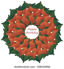 Vector Flower shaped birthday card
