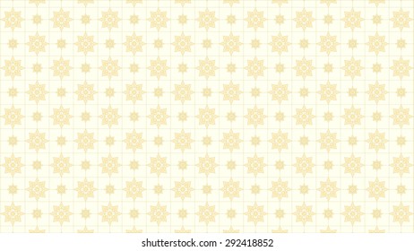 Vector flower shaped geometric seamless yellow gold and pink background