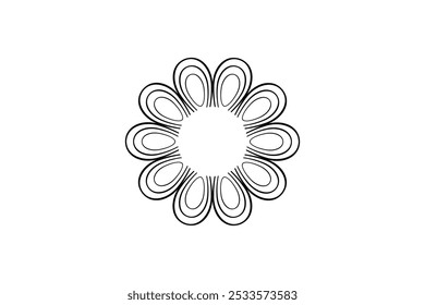 Vector flower shapes black isolated free vector and free editable background