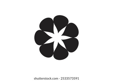 Vector flower shapes black isolated free vector and free editable background