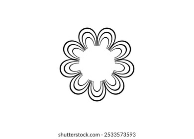 Vector flower shapes black isolated free vector and free editable background