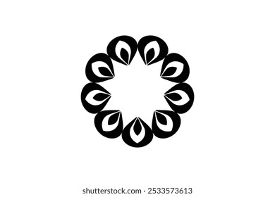 Vector flower shapes black isolated free vector and free editable background