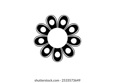 Vector flower shapes black isolated free vector and free editable background