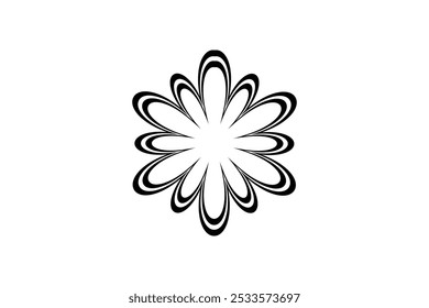 Vector flower shapes black isolated free vector and free editable background