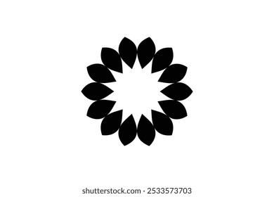 Vector flower shapes black isolated free vector and free editable background