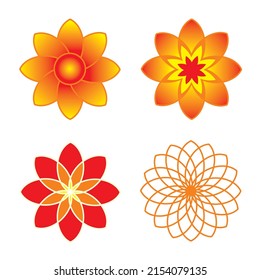 
Vector flower shapes in orange color can be used as ornamentsdecorations. This flower is combined with yellow and red. This color gives the impression of enthusiasm and cheerfulness.