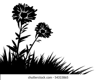 vector flower silhouettes