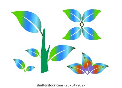 vector flower, spring flowers with white petals on a white background