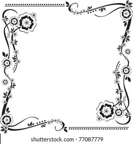 Vector flower square frame
