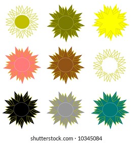 Vector Flower Star Seals Collection