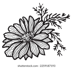 Vector Flower. Stencil Charming Flowers. Spiritual Sihluette Flower. Elegant Stained glass. Strips. Monocrome Floral Frame. Kitchen tile Pattern Tile. Delicate Floral Lace.