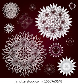 Vector flower stencil images, Repeating pattern, Spread pattern, Vector Illustrator