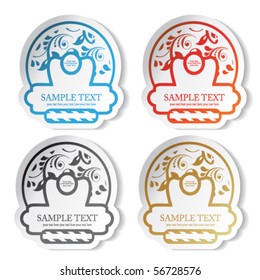 Vector flower stickers