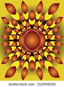 Vektorblume - Sonnenblume mit hellen Blütenblättern.