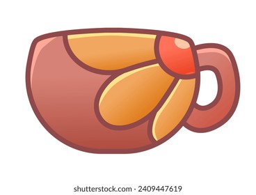 a vector of a flower tea cup