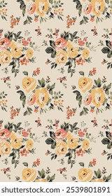 Vector flower textile design, all over seamless pattern wrapping paper design, digital image printing factory