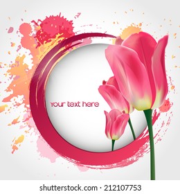 Vector flower tulip. Vector background with Flower. art .Style. Design.
