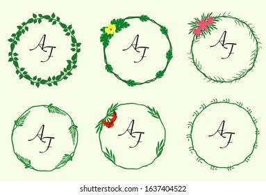 a vector flower twigs; great to frame texts; quotes; logos; made of flowers; branches; twigs; herbs