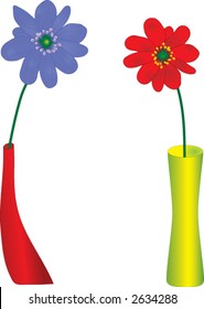 Vector flower in vase