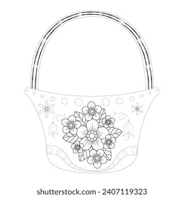 Vector Flower Vase coloring page